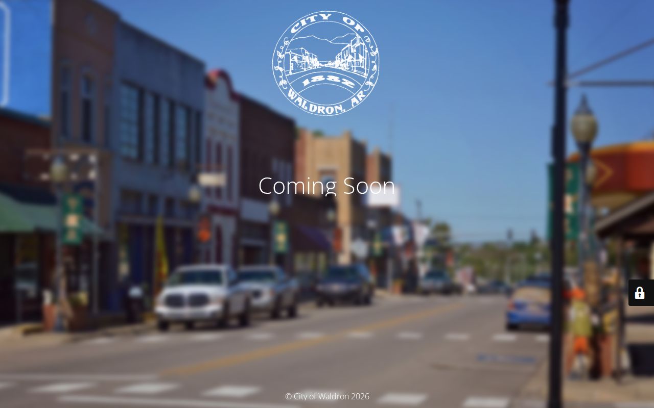 City of Waldron official website showing its current Coming Soon page